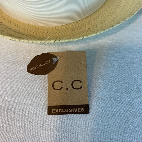 C.C. Exclusive Fedora Hat with Bow Gold Logo - Picture 7 of 7